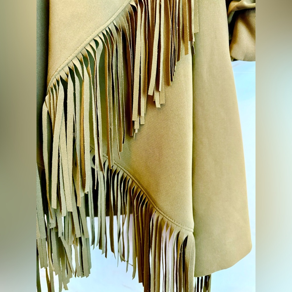 cinq à sept Draped Fringe Jacket – Size 12 – Olivia Fully Lined - Picture 5 of 10